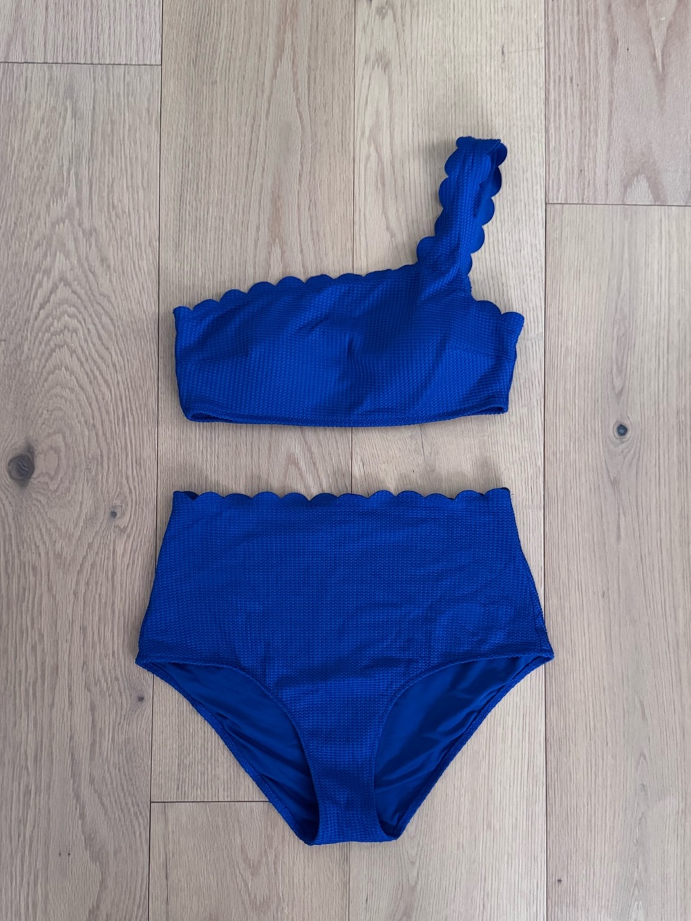 aerie One-Shoulder Scallop  Bikini Set